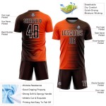 Maglia da calcio personalizzata con stampa a sublimazione con gradiente marrone-arancio-bianco