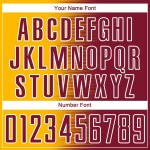 Maglia da calcio personalizzata con stampa a sublimazione Crimson Gold-White Gradient Line