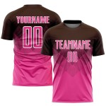 Maglia da calcio personalizzata con stampa a sublimazione marrone rosa-bianca