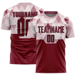Maglia da calcio personalizzata Crimson Black Geometric Shapes Sublimation