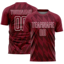 Maglia da calcio personalizzata Crimson White Geometric Shapes Sublimation