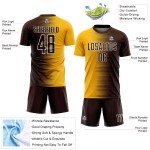 Maglia da calcio personalizzata con stampa a sublimazione con gradiente marrone oro-bianco