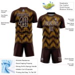 Maglia da calcio personalizzata con stampa a sublimazione marrone oro-bianco